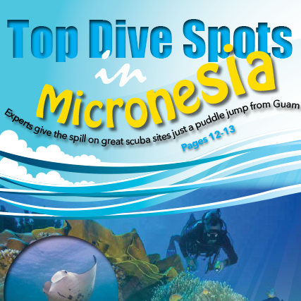 Stripes Guam 2014年1月9日号 「Dive Spots in Micronesia」フロントページ／Stripes Guam cover page, "Dive Spots in Micronesia" January 9, 2014 issue